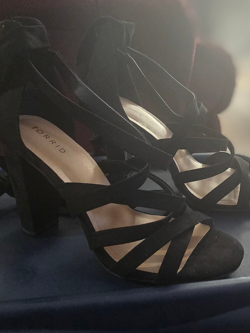 Torrid Black Strappy Block Heel Sandals Womens Size 12